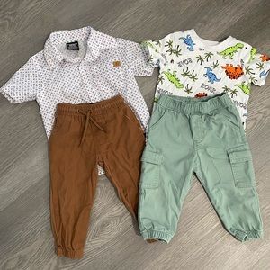 Baby Boy Mixed Brand Pant and Shirt 4 Piece Bundle Size 18 months
